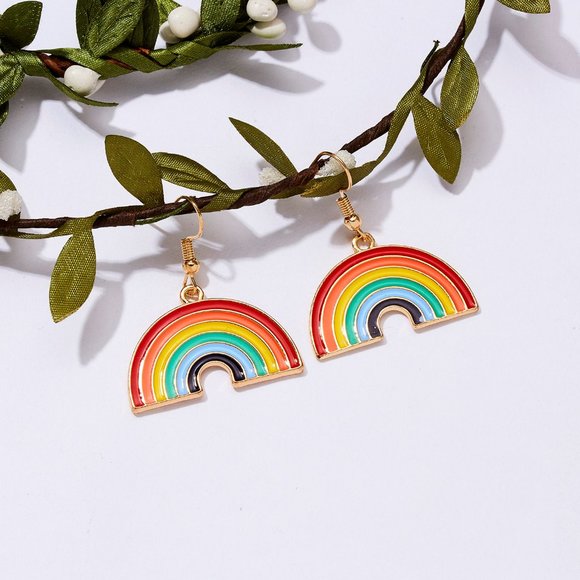 New Classic Charm  Dangle Cute Rainbow Earrings - Picture 8 of 14